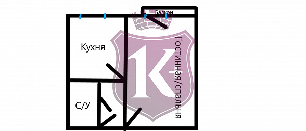 Снять 1-к квартиру, 33 кв.м.