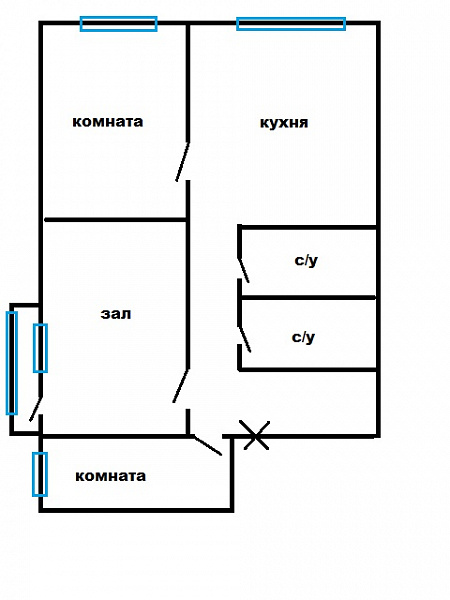 Снять 3-к квартиру, 58 кв.м.